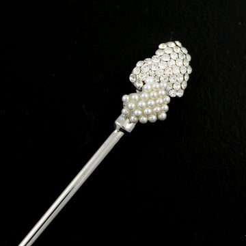 LUX Swarovski Rhinestone and Pearl Hearts Hair Stick